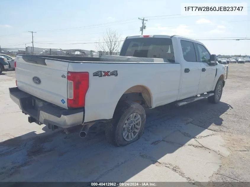 2018 Ford F-250 Xlt VIN: 1FT7W2B60JEB23747 Lot: 40412962