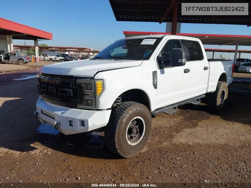 2018 Ford F-250 Xlt VIN: 1FT7W2BT3JEB22422 Lot: 40440534