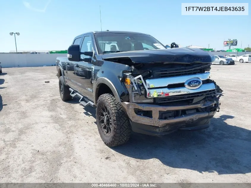 2018 Ford F-250 King Ranch VIN: 1FT7W2BT4JEB43635 Lot: 40466460