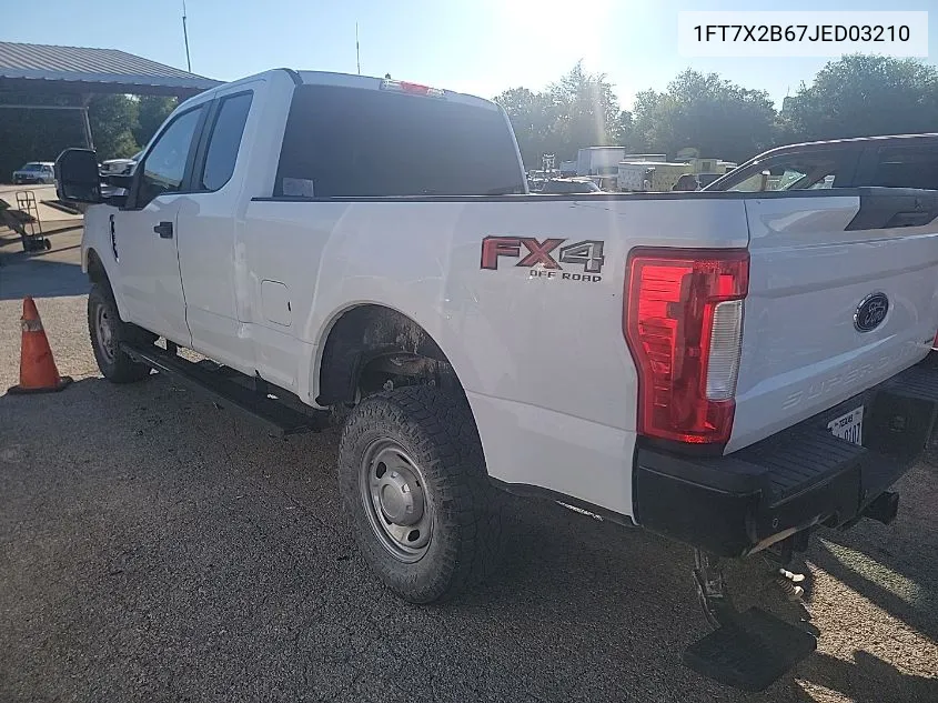 2018 Ford F250 Super Duty VIN: 1FT7X2B67JED03210 Lot: 40527903