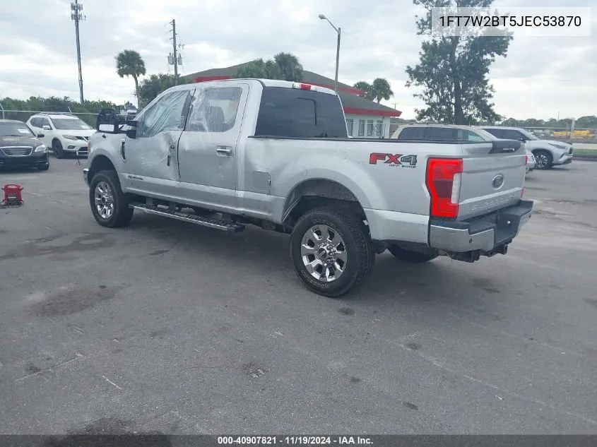 2018 Ford F-250 Lariat VIN: 1FT7W2BT5JEC53870 Lot: 40907821