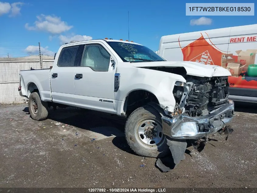 2019 Ford F250 Super Duty VIN: 1FT7W2BT8KEG18530 Lot: 12077892