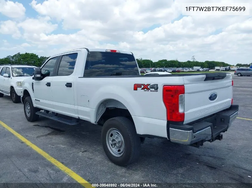 2019 Ford F-250 Xl VIN: 1FT7W2BT7KEF75699 Lot: 39548992