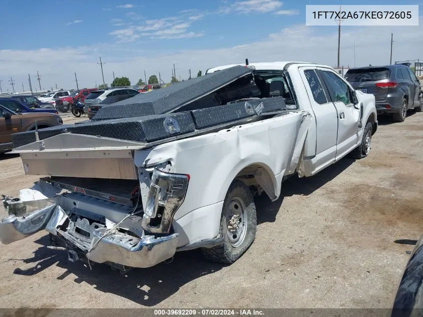 2019 Ford F-250 Xl VIN: 1FT7X2A67KEG72605 Lot: 39692209