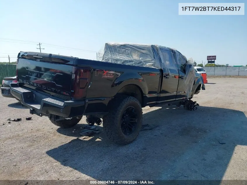 2019 Ford F-250 Lariat VIN: 1FT7W2BT7KED44317 Lot: 39804746