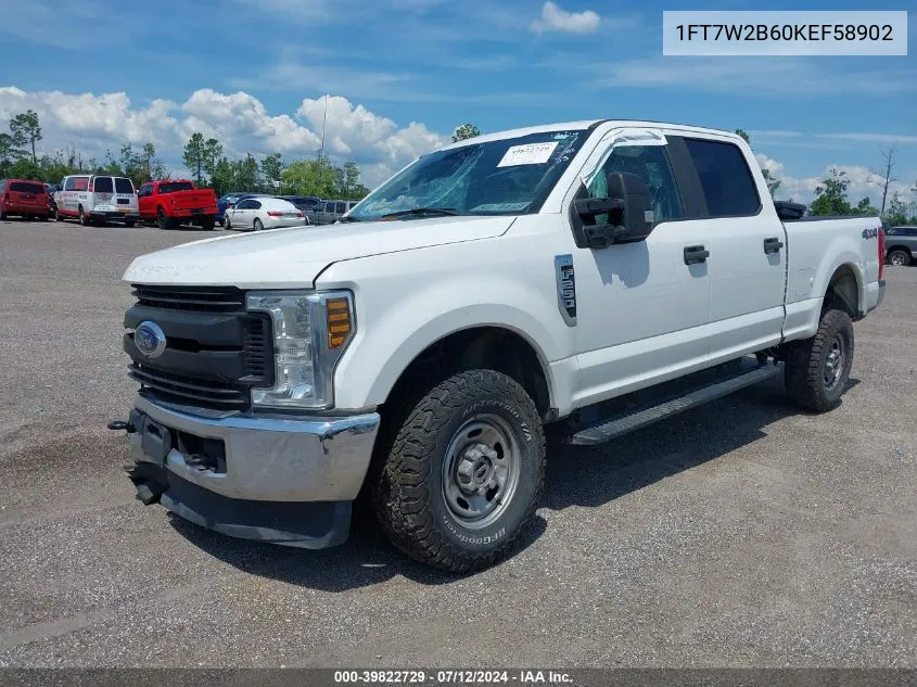 2019 Ford F-250 Xl VIN: 1FT7W2B60KEF58902 Lot: 39822729