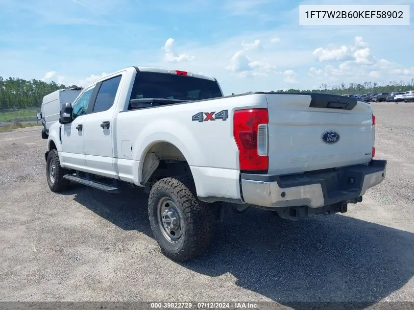 2019 Ford F-250 Xl VIN: 1FT7W2B60KEF58902 Lot: 39822729