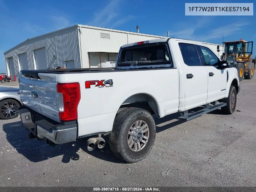 2019 Ford F-250 Xlt VIN: 1FT7W2BT1KEE57194 Lot: 39974715