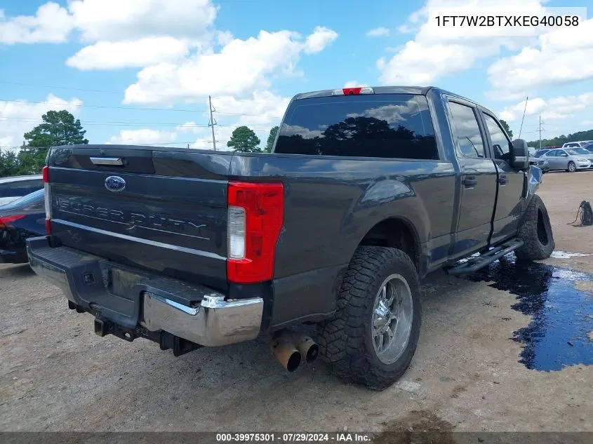 2019 Ford F-250 Xl VIN: 1FT7W2BTXKEG40058 Lot: 39975301