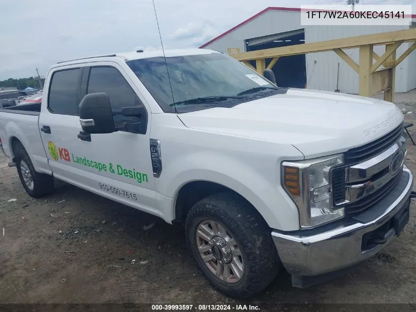 2019 Ford F-250 Xlt VIN: 1FT7W2A60KEC45141 Lot: 39993597