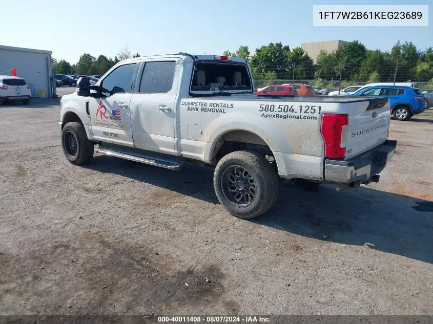 2019 Ford F-250 Xlt VIN: 1FT7W2B61KEG23689 Lot: 40011408