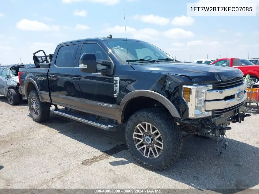 2019 Ford F-250 King Ranch VIN: 1FT7W2BT7KEC07085 Lot: 40053008