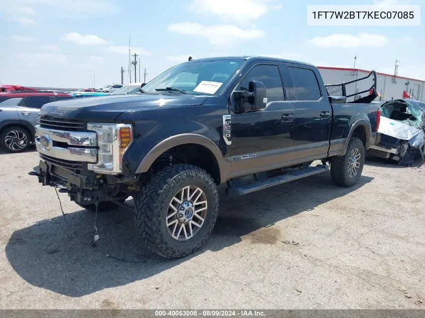 2019 Ford F-250 King Ranch VIN: 1FT7W2BT7KEC07085 Lot: 40053008