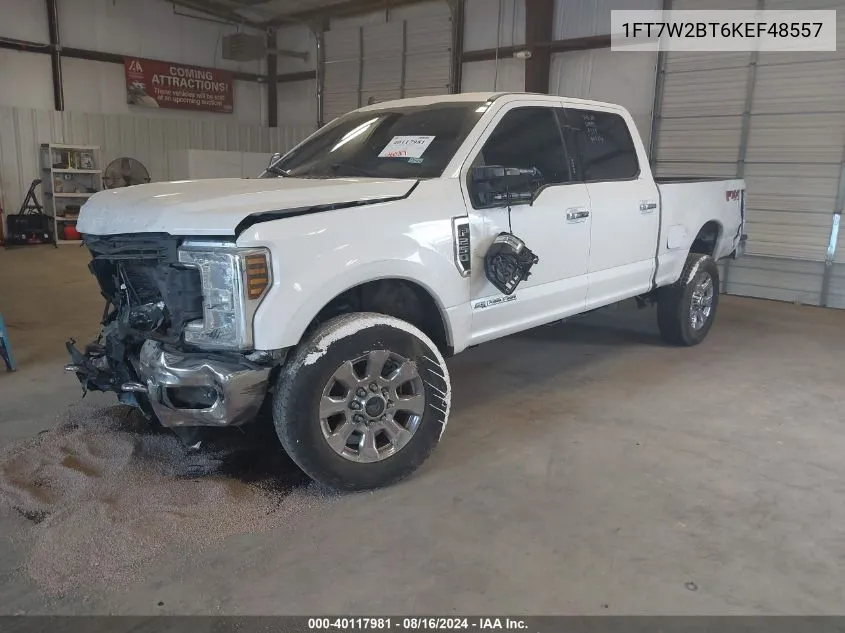 2019 Ford F-250 Lariat VIN: 1FT7W2BT6KEF48557 Lot: 40117981