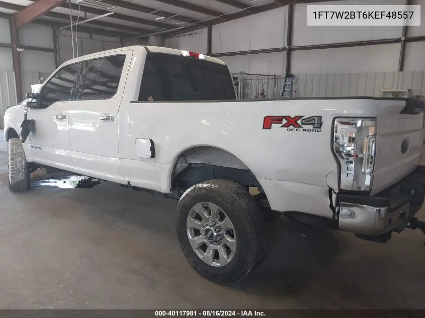 2019 Ford F-250 Lariat VIN: 1FT7W2BT6KEF48557 Lot: 40117981