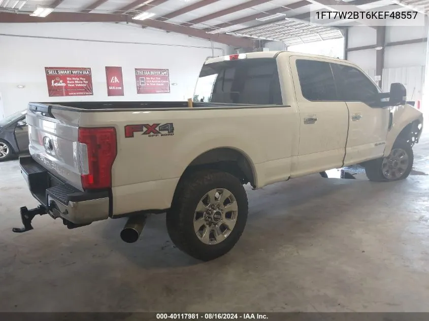 2019 Ford F-250 Lariat VIN: 1FT7W2BT6KEF48557 Lot: 40117981