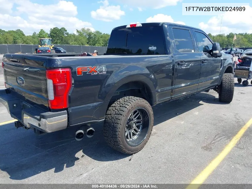 2019 Ford F-250 Lariat VIN: 1FT7W2BT0KED24989 Lot: 40184436