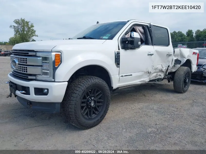 1FT7W2BT2KEE10420 2019 Ford F-250 Platinum