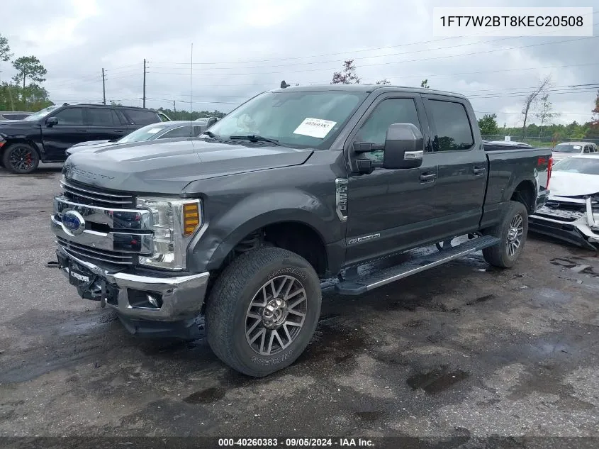 2019 Ford F250 Super Duty VIN: 1FT7W2BT8KEC20508 Lot: 40260383