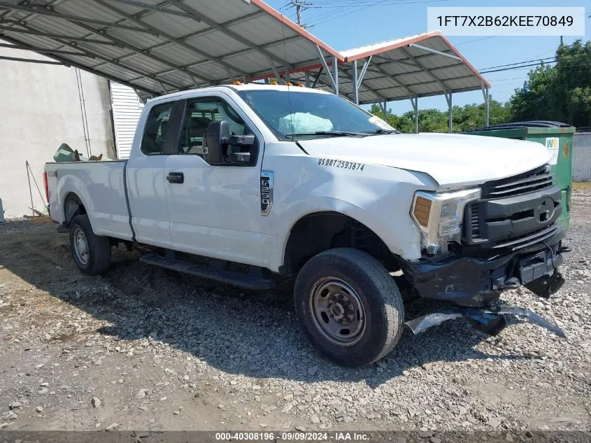 2019 Ford F-250 Xl VIN: 1FT7X2B62KEE70849 Lot: 40308196