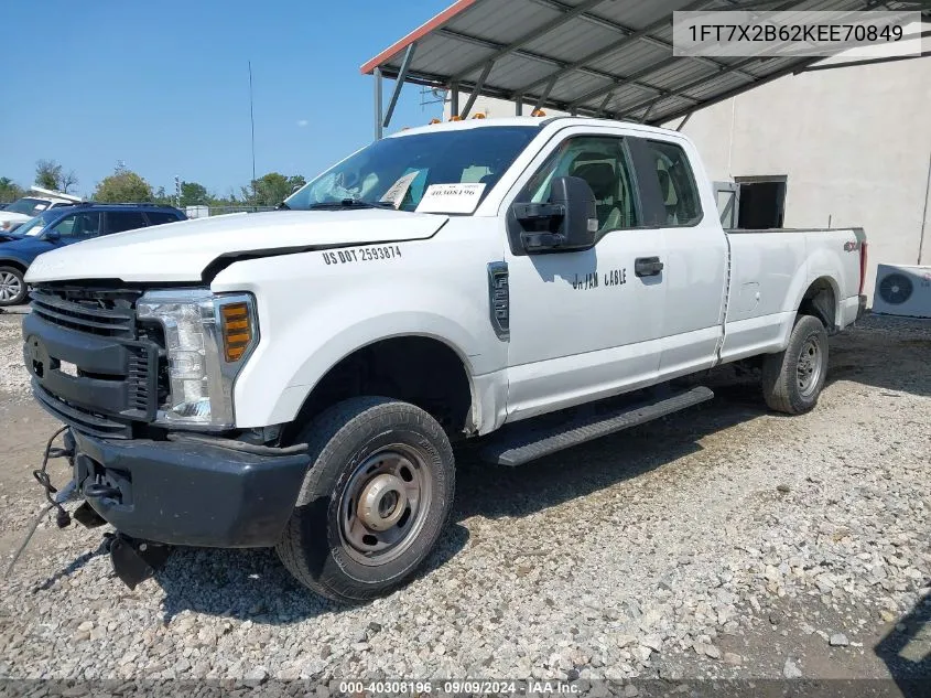 2019 Ford F-250 Xl VIN: 1FT7X2B62KEE70849 Lot: 40308196