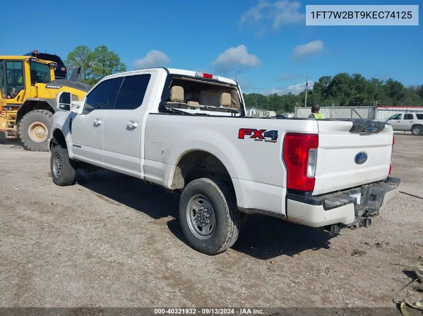 2019 Ford F250 Super Duty VIN: 1FT7W2BT9KEC74125 Lot: 40321932