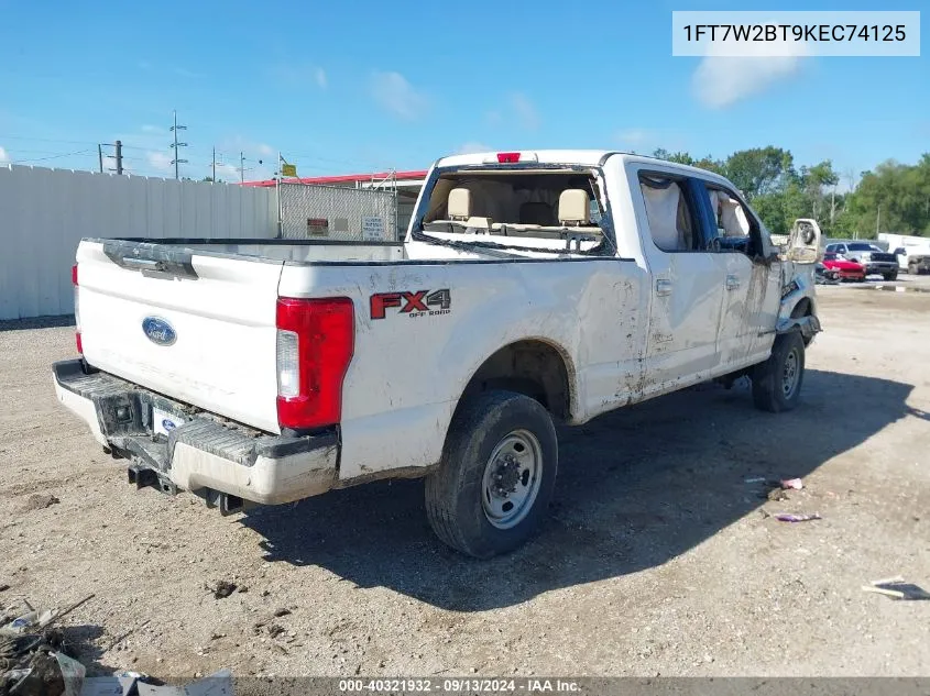 2019 Ford F250 Super Duty VIN: 1FT7W2BT9KEC74125 Lot: 40321932