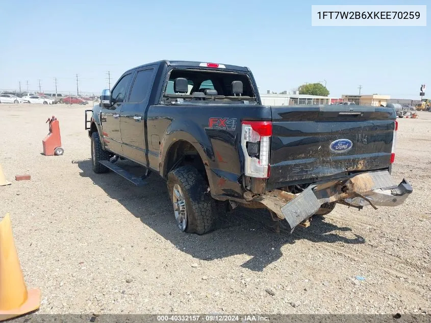 1FT7W2B6XKEE70259 2019 Ford F-250 Lariat