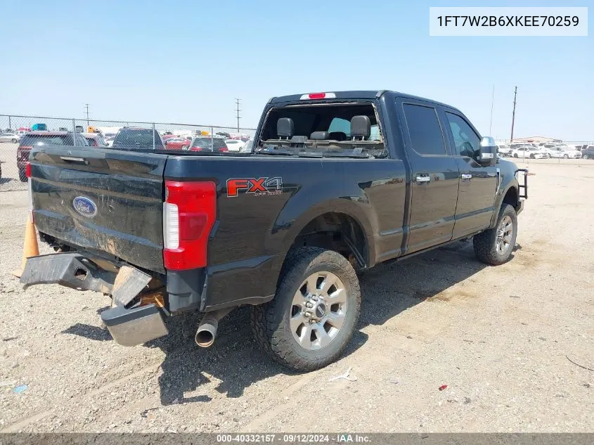 1FT7W2B6XKEE70259 2019 Ford F-250 Lariat