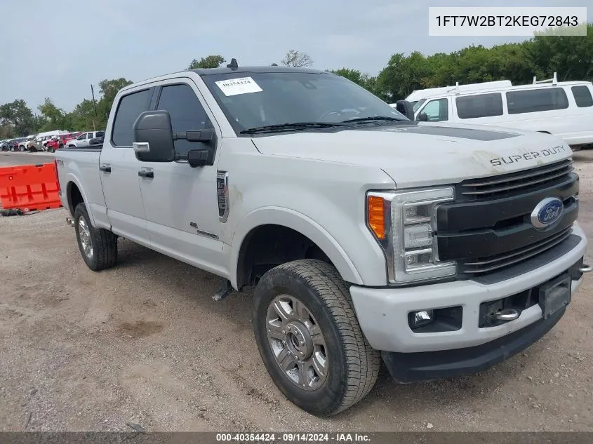 2019 Ford F250 Super Duty VIN: 1FT7W2BT2KEG72843 Lot: 40354424