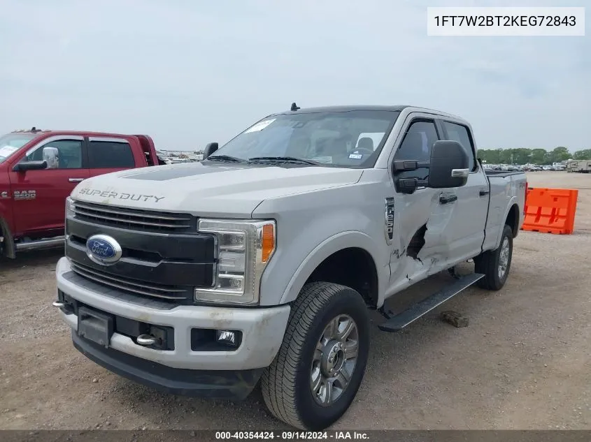 2019 Ford F250 Super Duty VIN: 1FT7W2BT2KEG72843 Lot: 40354424