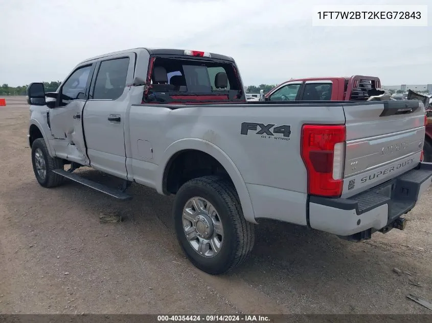 2019 Ford F250 Super Duty VIN: 1FT7W2BT2KEG72843 Lot: 40354424