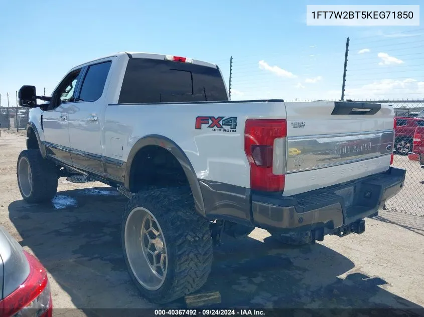 1FT7W2BT5KEG71850 2019 Ford F-250 King Ranch