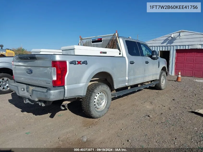 2019 Ford F-250 Xlt VIN: 1FT7W2B60KEE41756 Lot: 40373871