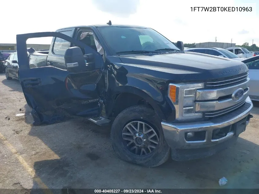 2019 Ford F250 Super Duty VIN: 1FT7W2BT0KED10963 Lot: 40405227