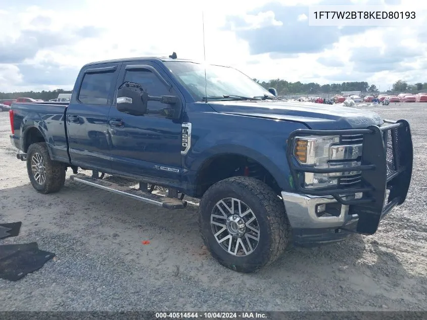 1FT7W2BT8KED80193 2019 Ford F-250 Lariat