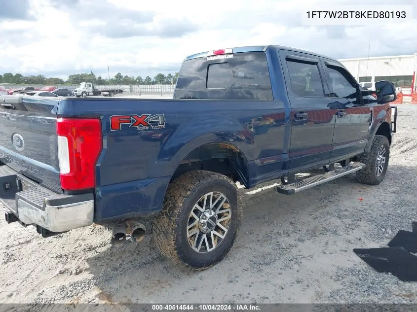 1FT7W2BT8KED80193 2019 Ford F-250 Lariat