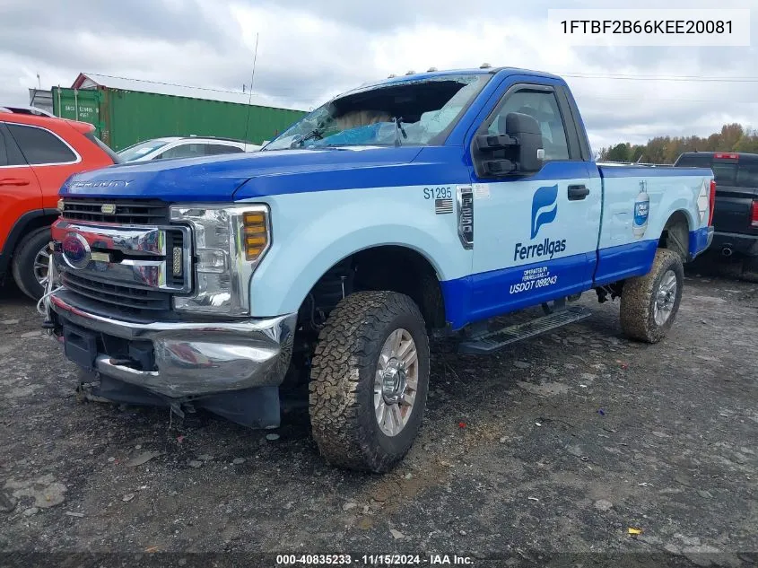 2019 Ford F-250 Xl VIN: 1FTBF2B66KEE20081 Lot: 40835233