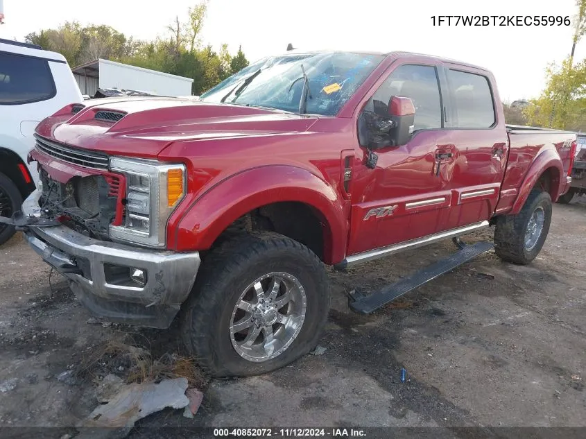 2019 Ford F-250 Lariat VIN: 1FT7W2BT2KEC55996 Lot: 40852072