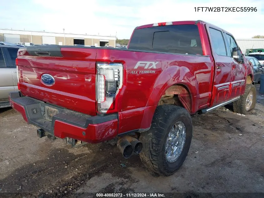 2019 Ford F-250 Lariat VIN: 1FT7W2BT2KEC55996 Lot: 40852072