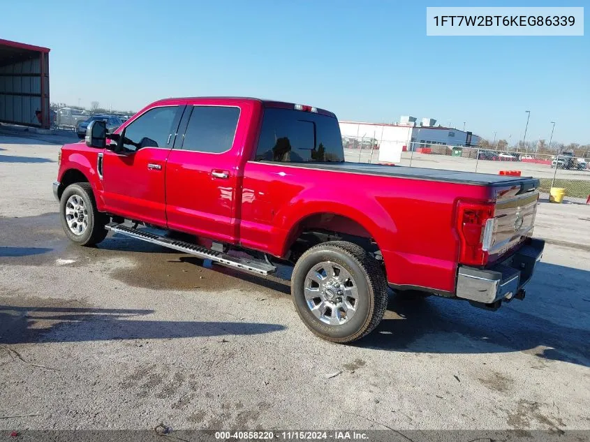 2019 Ford F-250 Lariat VIN: 1FT7W2BT6KEG86339 Lot: 40858220