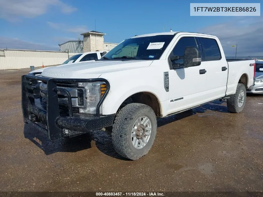 2019 Ford F250 Super Duty VIN: 1FT7W2BT3KEE86826 Lot: 40883457