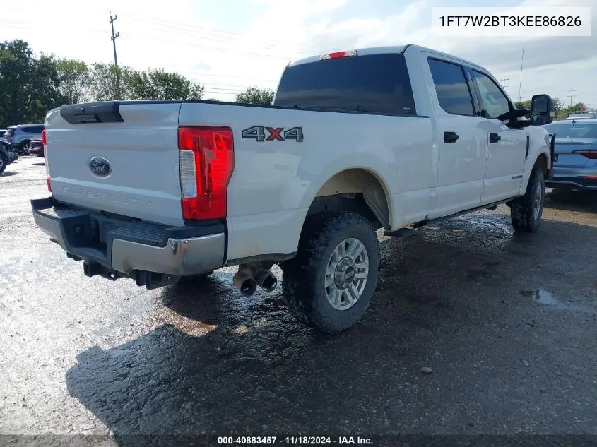 2019 Ford F250 Super Duty VIN: 1FT7W2BT3KEE86826 Lot: 40883457