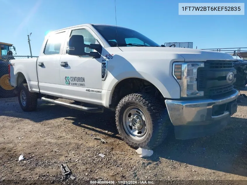 2019 Ford F250 Xl VIN: 1FT7W2BT6KEF52835 Lot: 40886456