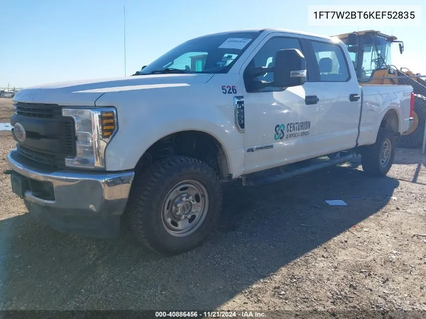 2019 Ford F250 Xl VIN: 1FT7W2BT6KEF52835 Lot: 40886456