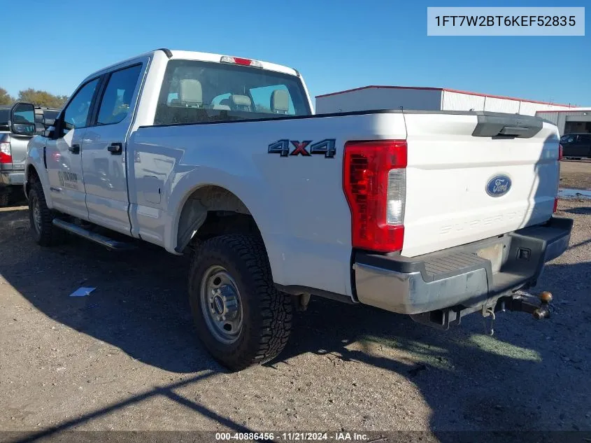 2019 Ford F250 Xl VIN: 1FT7W2BT6KEF52835 Lot: 40886456