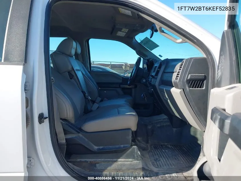 2019 Ford F250 Xl VIN: 1FT7W2BT6KEF52835 Lot: 40886456