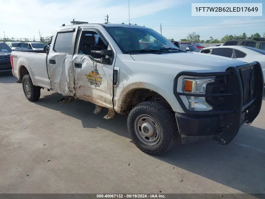 2020 Ford F-250 Xl VIN: 1FT7W2B62LED17649 Lot: 40067132