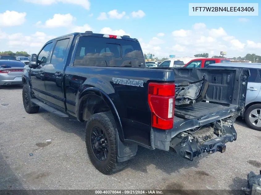 2020 Ford F-250 Lariat VIN: 1FT7W2BN4LEE43406 Lot: 40378044