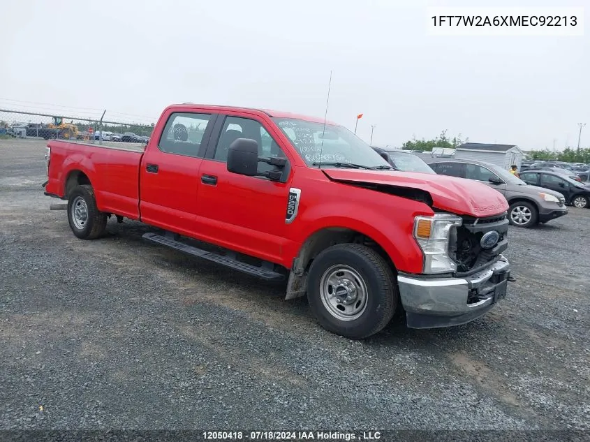 2021 Ford F250 Super Duty VIN: 1FT7W2A6XMEC92213 Lot: 12050418